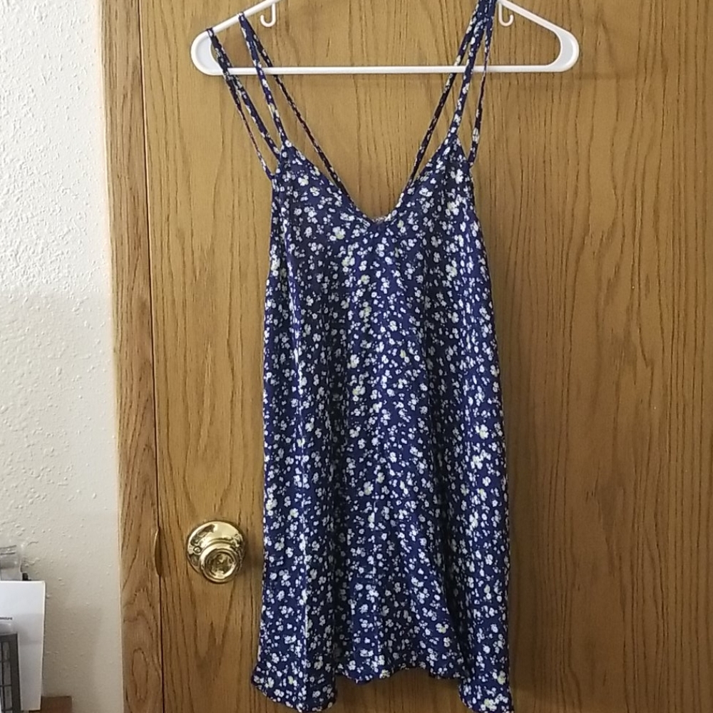 Blue Flower Print Dress